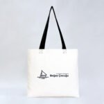 Gabardine Fabric Bag with Black Handle 40x35cm (Customizable) - istecanta.com