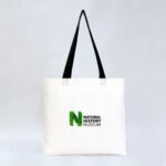 Gabardine Fabric Bag with Black Handle 40x35cm (Customizable) - istecanta.com