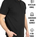 Polo Yaka Siyah Tişört - Dijital Baskılı - istecanta.com