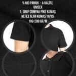 Polo Yaka Siyah Tişört - Dijital Baskılı - istecanta.com