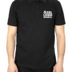 Polo Yaka Siyah Tişört - Dijital Baskılı - istecanta.com