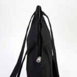 Black Gabardine Fabric Bag with Zipper 35x40cm (Customizable) - istecanta.com