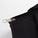 Black Gabardine Fabric Bag with Zipper 35x40cm (Customizable) - istecanta.com