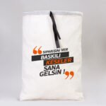 Black Tote Bag with Ribbon - 30x40 cm (Customizable) - istecanta.com