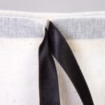 Black Ribboned Canvas Tote Bag - 20x30 cm (Customizable) - istecanta.com