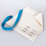 Gabardine Fabric Bag with Turquoise Handle 40x35cm (Customizable) - istecanta.com