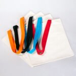 Gabardine Fabric Bag Orange Handle 40x35cm (Customizable) - istecanta.com