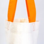 Gabardine Fabric Bag with Orange Handle 40x35cm (Customizable) - istecanta.com