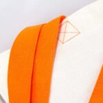 Gabardine Fabric Bag Orange Handle 40x35cm (Customizable) - istecanta.com