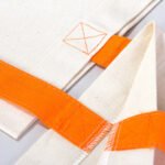 Gabardine Fabric Bag Orange Handle 40x35cm (Customizable) - istecanta.com
