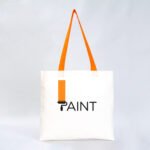 Gabardine Fabric Bag Orange Handle 40x35cm (Customizable) - istecanta.com